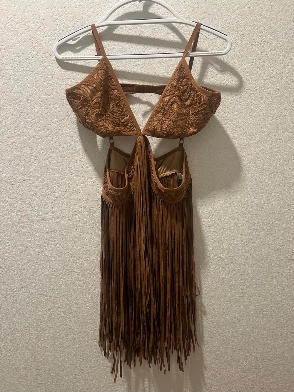 NWT Joyfolie Yael Pecan Fringe Boho Western Dress XL